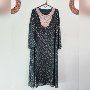 Long drak green dress